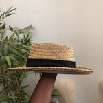 Disney Natural Straw Woven Mickey Mouse Golf Tan Sun Fedora Cowboy Hat Cap Black Band Photo 2