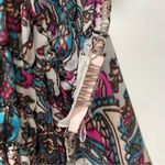 Paisley Dress Tiered Skirt Gathered Bust V Photo 6