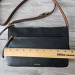 Fossil  Black Cow Hide Leather Crossbody Bag Adjustable Strap Vintage Purse Small Photo 8