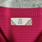 Pink Rose  Sweater Women Medium Pink Ribbed Cropped Colorful Preppy Office Casual Photo 4