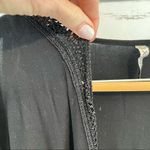 XCVI  Black Cold Shoulder Fringe Bottom Kimono. Size Small. Photo 7