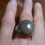 Venus Jasper and Sky Blue Topaz Stainless Steel Ring (Size 7) Photo 12