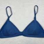 J. Crew Womens Bikini Top 2X Blue Ribbed Triangle Padded Summer Swim Plus Size Photo 1