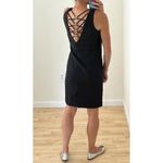Vintage Jonathan Tait Black Mini Sleeveless Cocktail Party Dress High Neck Criss Size 6 Photo 1