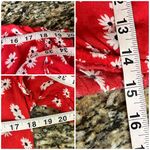 American Eagle Red Daisy Crop Top Boho Beach Peasent Y2k Retro Preppy Casual M Photo 5
