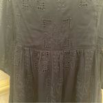 Johnny Was  ELLA SILK COTTON MINI DRESS BLACK EMBROIDERED PUFF SLEEVES Sz XL Photo 11