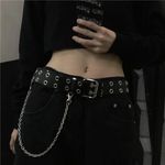 Punk Fashion Eye Belt Men's and Women's Fashion Street Hip Hop Chain Decorative Belt faux leather Photo 0