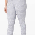 Lululemon  Wunder Under HR 28“ Tight Size 8‎ Incognito Camo Jacquard Alpine White Photo 0