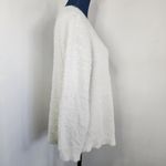 A New Day White Fuzzy Pullover V Neck Sweater Photo 3