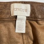Chico's  Faux-Suede Worn Luggage Slim Pants Size XL/16 Regular Western Boho Photo 6