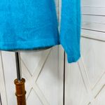 Vintage 80s Stephan Andrews V Back Angora Fuzzy Knit Sweater Turquoise Medium Blue Photo 6