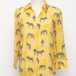 L'Agence | Camille Zebra Print Button Front Shirt Photo 1