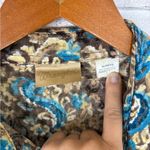 Wrangler Vintage  Brown and Teal Paisley Floral Lace Bell Sleeve Blouse Photo 2