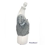 Urban Outfitters  Black/White‎ Plaid Crop Top with Ruffle Sleeves Size Large Photo 5