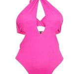 NEW L'Agent by Agent Provocateur Adrina halter cut out swimsuit, pink Pink Size L Photo 3