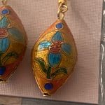 Dangle Earrings Boho Bohemian Design 1.5” Long Yellow Blue Teal Orange New NIP Photo 3