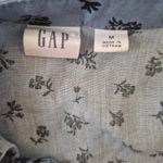 Gap  Blue Floral Split Neck Tiered Babydoll Dress Pockets Size Medium Photo 2