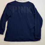 PINK - Victoria's Secret  Dark Blue Lace-Up Long Sleeve Top Photo 5