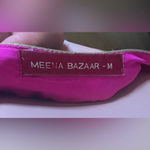 Meena Bazaar Embroidered Gown Anarkali Dress Gold & Hot Pink Photo 12