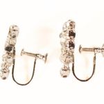 None Vintage 1960s Rhinestone Silver Tone Costume Earrings Bridal Wedding Bride Event Photo 7