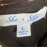 She & Sky one shoulder pleated black wide leg jumpsuit size large Photo 3