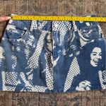 Edikted  Face It Photo Print Blue & White Denim Mini Skirt Photo 2