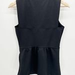 Daisy Fuentes Solid Black Scoop Neck Sleeveless Peplum Top Women's Size Small S Photo 0