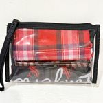 Victoria's Secret  4 PIECE Bag Set PLAID LAUNDRY LINGERIE SHOE Clear MAKE UP Case Photo 2