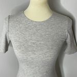 Reformation Jeans Gray Ribbed Mini Dress Shirt Dress Kendy Knit Dress Photo 5