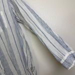 Grayson The Hero Shirt Size 3 Medium White Striped Long Sleeve Button Up Cotton Blue Photo 5