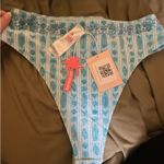 Pink Palm Puff  azure bikini bottom  Photo 1
