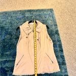 CAbi  Faux Shearling Lined Champagne Satin Zip Vest | Cozy Chic Neutral Layering Photo 8