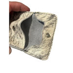 Cowhide Leather Hair Wallet Coin Purse 4x3 Black And White Cash Card ID Snap Photo 2