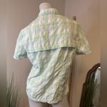 Women's No Fly Zone Short Sleeve Shirt Plaid Medium Green White Photo 4