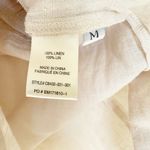 Cloth & Stone  Linen Tan Short Sleeve Rolled Hem Elastic Waist Romper Medium Photo 4