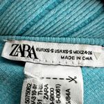 ZARA  Seamless Asymmetric Dress One Shoulder Bodycon Ribbed Knit Neon Blue XS-S Photo 2