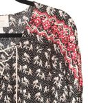 Skies Are Blue Womens Pullover Long Sleeve Lace Up Blouse Casual Top Black XS Photo 4