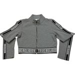 True Religion Woman's Track Jacket Crop Full Zip Size Spell Out Stripe Medium Photo 1