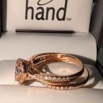 10kt Rose Gold 1/2 CT diamond bridal engagement ring set size 7 Silver Photo 6