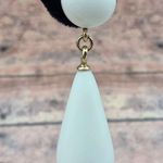 KJL Kenneth Jay Lane Retro Lucite White Teardrop Dangle Earrings Statement 2.5" Photo 2