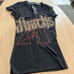 Arizona Diamondbacks T Shirt Women's Small Gray Nike Deep V Neck Short Sleeve Photo 0