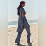 Free People  Paloma Sweater Pant Set in Blue Suede NWT Photo 1