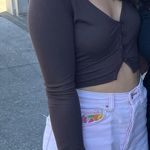 Aritzia Sunday Best Top Long Sleeve Ribbed Crop Photo 2