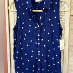 SO Juniors' ® Sleeveless Utility Open Pocket button down Star print Tank Top SM Photo 3