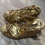 ZARA Platform Gold Sandals Size 9 Photo 8