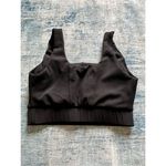 Rae Mode Black Ribbed Knit Cross Court Sports Bra Medium Black Photo 1