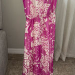 Lilly Pulitzer  Maxi Dress Deanna SILK Va Voom Purp Wanderlast Pink LUREX Photo 0