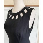 Eliza J  Black Sleeveless‎ Sheath Fit And Flare Pleated Cutout Mini Dress Photo 5