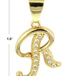 Gold Plated “R” Initial Pendant Photo 1