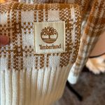 Timberland  women’s white mustard plaid knitted scarf OS unisex Photo 3